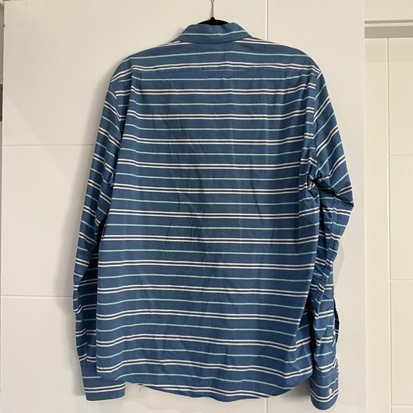 J. Crew cotton shirt - blue with horizontal strip - slim fit large - Picture 3 of 3